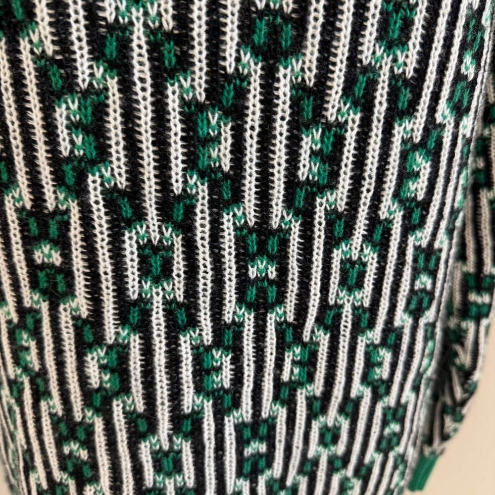 Jijil Green Patterned Knit Sweater Dress Wool Blend Chic Modern Sporty 40/M EU - Picture 5 of 10